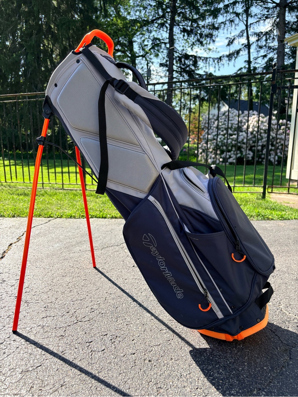 TaylorMade Navy, Light Gray and Orange Stand Golf Bag